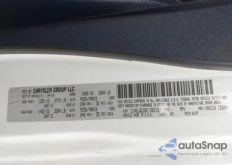 2015 Jeep Wrangler Unlimited Sahara z USA, uszkodzony, nr VIN 1C4BJWEG8FL562167